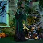 HOMCOM - Sorcière de décoration d'Halloween 72" - activé par le son-S'active au toucher ou par des bruits forts. Le bon choix pour effrayer les tricheurs 