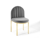 Modway - Isla Performance Velvet Fauteuil d’appoint de salle à manger Ensemble de 2 - Gris or-Rembourrage en velours polyester Performance