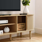 Modway - Contour 63 po Bois Meuble TV, Chêne-Tablette réglable