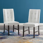 Modway - Promulgate Biscuit Touffé Cuir synthétique rembourré Fauteuil d’appoint de salle à manger Ensemble de 2 - Blanc-Rembourrage en mousse dense pour le confort
