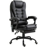Vinsetto - Chaise de bureau de massage à vibrations 7 points avec roulettes pivotantes - noir-Profitez de 7 points de massage par vibrations, placés stratégiquement pour apaiser le corps