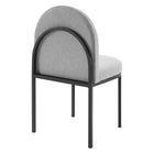 Modway - Isla Chenal Touffé Tissu rembourré Fauteuil d’appoint de salle à manger - Noir Gris clair-Capsules de pied non marquées