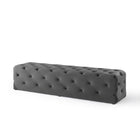 Modway - Amour Entrée à boutons touffés de 72" Performance Velvet Banc - Gris-Rembourrage en mousse dense