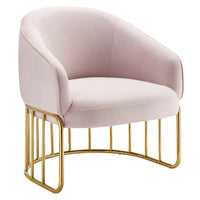 Modway - Legacy Performance Velvet Fauteuil - Rose-Fauteuil rétro moderne