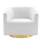 Modway - Twist Salon Accent Performance Velvet Chaise pivotante - Or Blanc-Livré entièrement assemblé