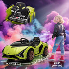 Aosom - Voiture électrique pour enfants compatible 12v à batterie - vert-Volant fonctionnel, commandes avant/arrière, fonction vitesses haute-basse 