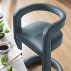 Modway - Winslow Performance Velvet Tabouret de comptoir - Cadet Blue-Repose-pieds en acier inoxydable