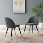 Modway - Cordial Chaises de salle à manger Ensemble de 2 - Gris-Rembourrage en tissu polyester