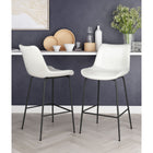 Zuo - Byron Tabouret de comptoir - Blanc-Dimensions: 22,2 po L x 20,1 po L x 38,6 po H