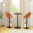 HOMCOM - Table de bar ronde haute 40 po - noir-Format deux places, parfait pour les petits bars à domicile et espaces de repas 