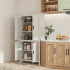 HOMCOM - Armoire de cuisine 64 po avec étagères - blanc-Placez-le dans votre cuisine, salon ou salle à manger pour un espace de rangement supplémentaire 