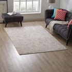 Modway - Javiera Marocain contemporain Tapis de 5 pi l x 8 pi L - Ivory et Cameo Rose-Tissage serré à poil bas