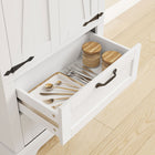 HOMCOM - Armoire de garde-manger de cuisine style ferme 71 po - blanc-Matériau : MDF 