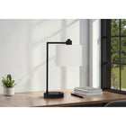 Monarch Specialties - Luminaire - 19 po H Lampe De Table - Port Usb Inclus - Métal Noir - Abat-Jour Ivoire / Crème - Moderne-Cette lampe de bureau comprend une prise USB pratique pour recharger les appareils et un interrupteur à bascule attaché à un câble noir de 6 pieds qui éclaire une ampoule (non incluse) à une puissance maximale de 60W/12V