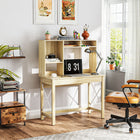 HOMCOM - Bureau d'ordinateur avec rangement - 41,3 po L x 19,7 po l x 54,1 po H - chêne-La finition chêne et les lignes épurées offrent une esthétique moderne