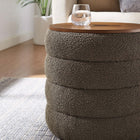 Modway - Mezzo Manche Tissu Boucle Ottoman de stockage - Caillou-Glissements au pied sans marquer