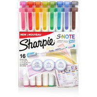 Sharpie - Marqueurs double pointe S-Note Duo - Couleurs assorties - Paquet de 16-Superposez et mélangez les couleurs avec votre marqueur artistique comme de l'aquarelle