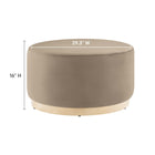 Modway - Tilden Grand Velours rond de performance de 29" Rembourré Ottoman - Taupe Natural-Tissu résistant aux taches
