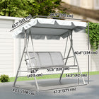 Outsunny balançoire de patio 3 places, gris clair-Siège en tissu respirant de type sling pour 3 personnes, charge maximale de 530 lb
