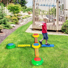 Outsunny - Pont d'équilibre pour enfants et pierres empilables, ensemble de 8 pièces-La conception surbaissée évite les chutes 