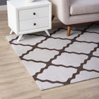 Modway - Marja Treillis marocain Tapis de comédie 8 pi l x 10 pi L - Brun et Gris-Dessous du tissu de jute adhéré
