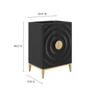 Modway - Beau 24" Armoire de toilette de salle de bain (lavabo non inclus) - Noir-Tirs ronds en métal ressemblant à du laiton