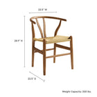 Modway - Amish 29" Chaise à manger - Noyer-Dossier découpé en forme de V