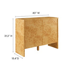 Modway - Hudson Bois de Burl de 40" Buffet - Naturel-Stratifié de bois de burl