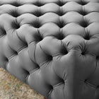 Modway - Amour Gros carré à boutons touffés Performance Velvet Ottoman - Gris-Tissu résistant aux taches durable