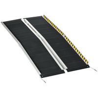 HOMCOM - Rampe d'accès pliable pour fauteuil roulant 5 pi, seuil antidérapant pour scooter, noir-Surface sablée pour une adhérence supplémentaire, pas d’écaillage 
