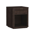 Manhattan Comfort - Table de nuit moderne Evelyn 20" à 1 tiroir - Marron-Poignées de tiroir horizontales et épurées pour un aspect propre et dégagé