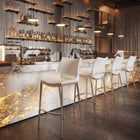 Zuo - Ace Tabouret de bar - Blanc/Argent - Ensemble de 2-Dimensions: 21,7 po L x 20,9 po L x 40,9 po H