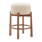 Zuo - Nade Tabouret de comptoir - Beige/Noyer - Ensemble de 2-Garantie limitée de 3 ans