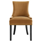 Modway - Marquis Performance Velvet Chaises de salle à manger Ensemble de 2 - Cognac-8
