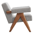Modway - Lyra Tissu Boucle Fauteuil - Gris clair - Ensemble de 2-Rembourrage en mousse dense