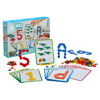 Plus-Plus - Apprenez à construire des ABC et des 123-Comprend 400 pièces et 40 cartes de lettres et de chiffres pour créer une expérience de construction éducative amusante