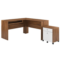 Modway - Transmit Bois Ensemble de bureau et d’armoire à dossiers - Blanc noyer-Bureau de bureau et classeur