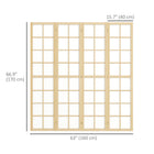 HOMCOM - Cloison de séparation autoportante à 4 panneaux pour chambre - naturel et blanc-Conception légère assurant un déplacement et un rangement faciles  
