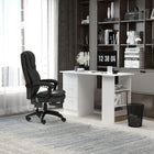 Vinsetto - Chaise de bureau à haut dossier avec repose-pieds et hauteur réglable - noir-Inclinaison arrière jusqu’à 130 degrés pour répondre à vos besoins en position assise ou allongée