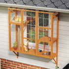 PawHut - Catio extérieur pour fenêtre pour 2-3 grands chats - orange - 63,8 po L x 19,7 po l x 60,6 po H-Convient pour héberger confortablement 2 à 3 chats, chacun jusqu'à 22 lb (10 kg) 
