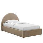 Modway - Resort Performance Velvet Lit jumeau rond voûté, Taupe-Étapes LVL