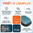 Delton - Haut-parleur de conférence USB C3900 avec réduction du bruit, noir-Grâce à une technologie intelligente d'amélioration de la voix et de réduction du bruit ambiant, vos conférences téléphoniques sont claires et tout le monde est bien entendu