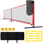 Soozier – Ensemble de pickleball avec filet portatif-Ensemble complet : comprend un support, un filet, un ensemble de marqueurs de terrain, un ramasse-balles, 4 balles et un sac de transport 
