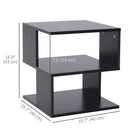 HOMCOM - Table d’appoint avec rangement - noir-Le cube en forme de S offre un espace de rangement ouvert pour stocker des objets 