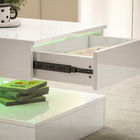 HOMCOM - Table basse haute brillance avec éclairage LED réglable - blanc haute brillance-Finition haute brillance sur toute la surface pour une touche haut de gamme