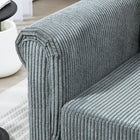 HOMCOM - Canapé loveseat avec accoudoirs courbés - gris-Les patins de pieds réglables assurent une stabilité sur les surfaces irrégulières 