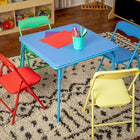 Flash Furniture – Ensemble coloré 5 pièces de 20 1/4 (po) pour enfants avec table pliante et chaise, bleu/vert/rouge/jaune-Design léger