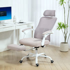 HOMCOM - Fauteuil de bureau ergonomique inclinable - gris-S’incline jusqu’à 135° avec un repose-pieds, se transformant en un lit de sieste confortable 