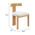 Zuo - Tiana Chaise de salle à manger - Naturel/Beige-6