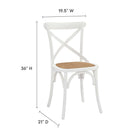 Modway - Gear Fauteuil d’appoint de salle à manger Ensemble de 4 - Blanc-Siège en rotin naturel